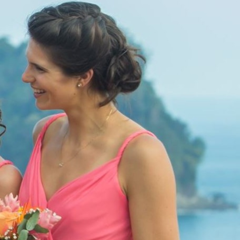 Bill Levkoff Coral Bridesmaid/Wedding Guest Dress